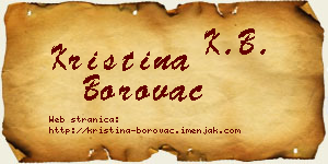 Kristina Borovac vizit kartica
